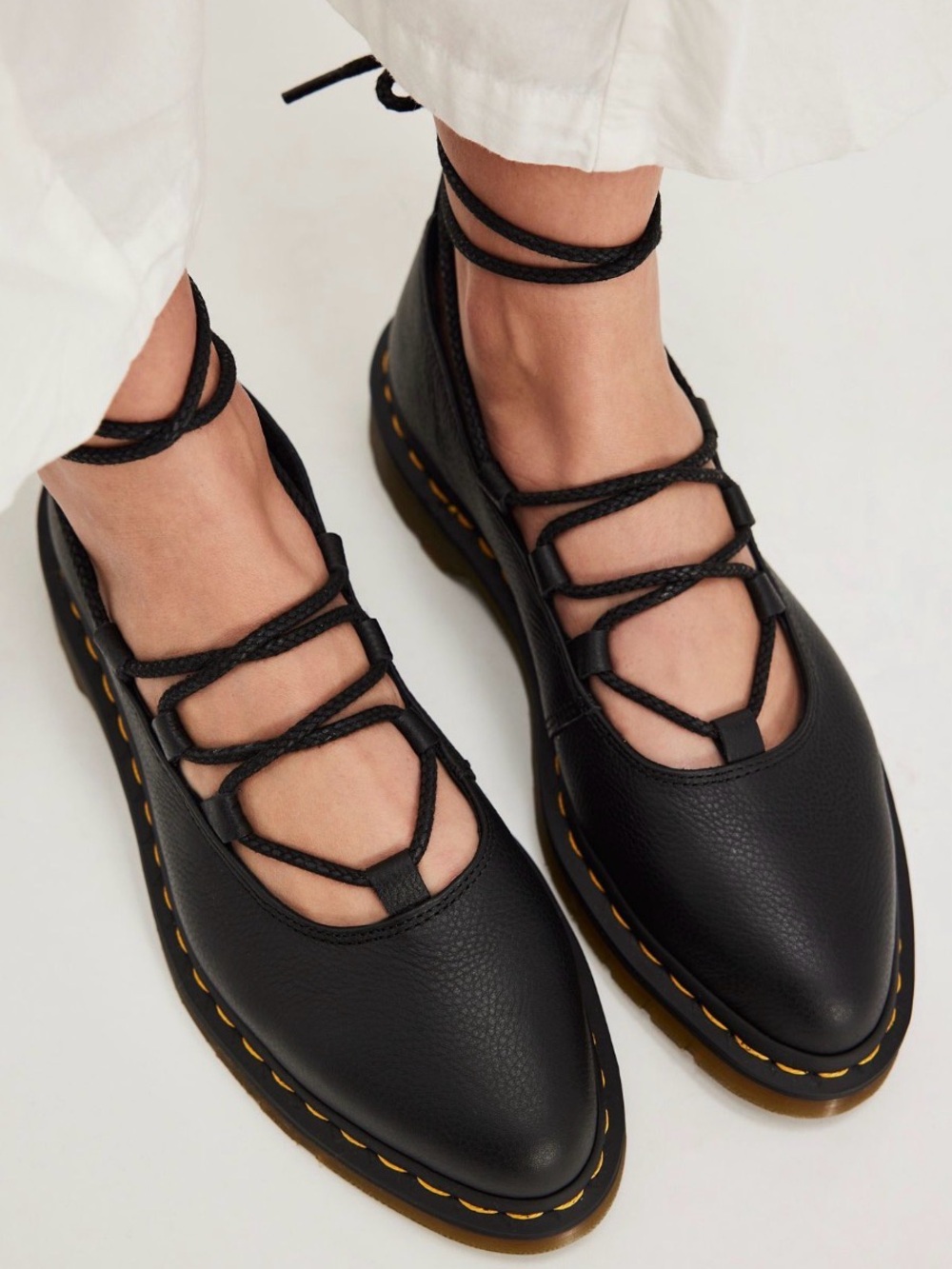 Dr. Martens Elphie II Mary Janes Virginia Leather Ballet Flat Black Size 8